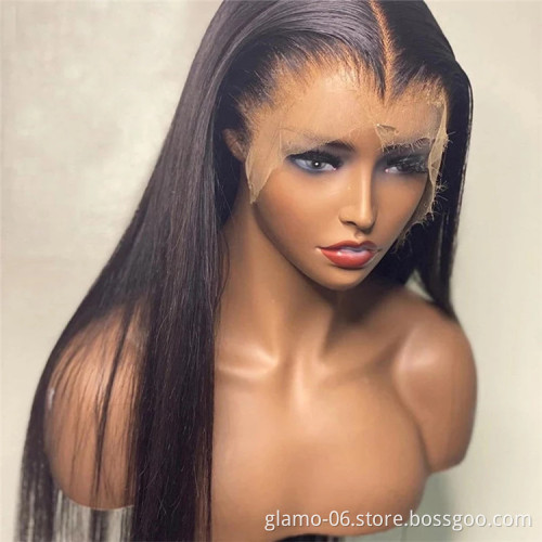 Vendor HD Transparent Swiss Lace Front Wig Human Hair 360 Lace Frontal Wig Straight Glueless Brazilian 100% Virgin Full Lace Wig